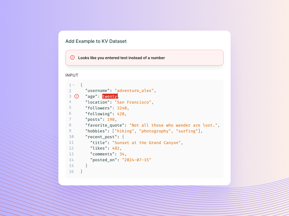 Dataset schemas for fast and iterative data curation in LangSmith