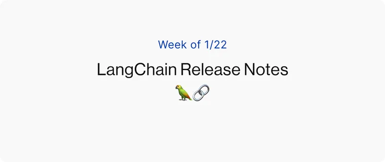 [Week of 1/22/24] LangChain Release Notes